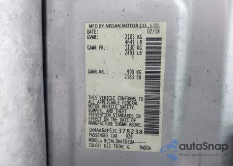 2018 Nissan Maxima 3.5 Sv from USA, damaged, VIN 1N4AA6AP5JC378238